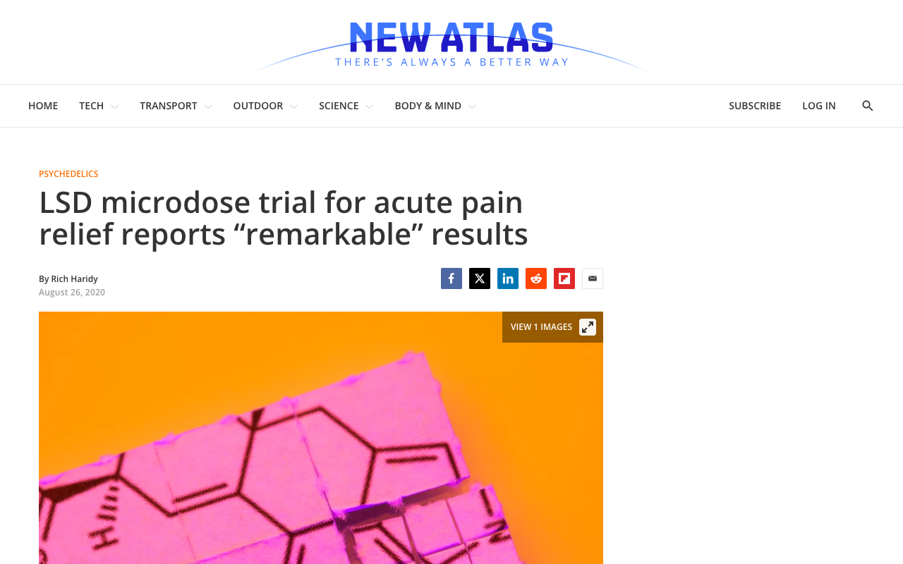 New Atlas article on LSD microdose pain relief trial
